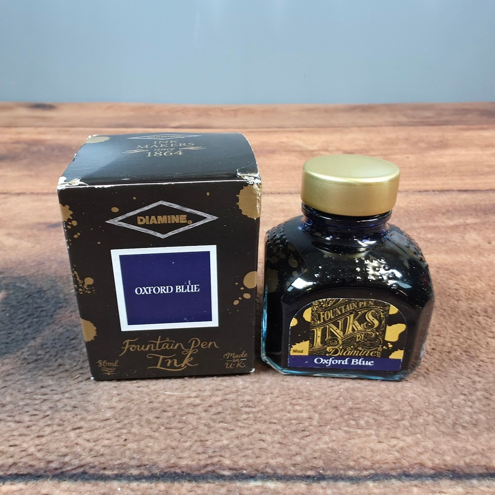 Diamine Fountain Pen Ink 80ml Oxford Blue Excellent Glass Bottle Made in UK